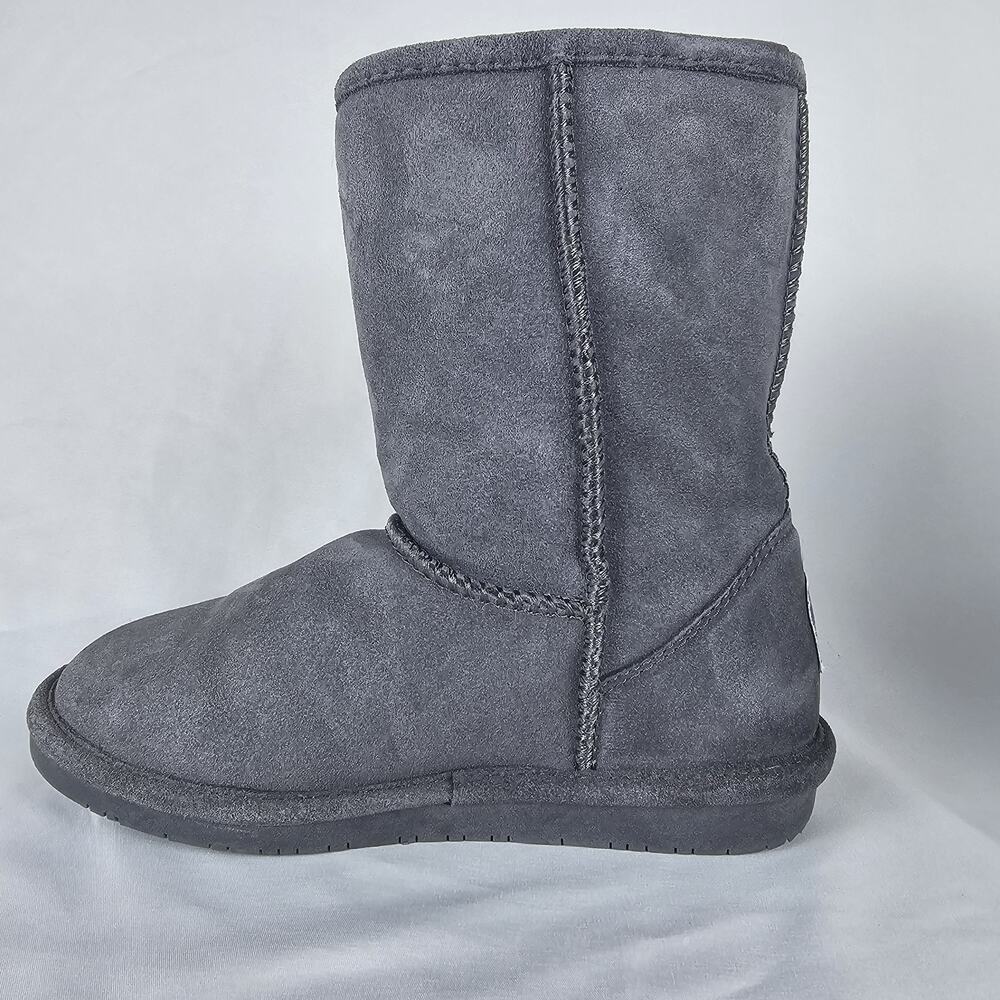 Bearpaw Emma Short Suede Winter Boots Gray Women’s Size 7 Sheepskin Lined - Picture 5 of 16